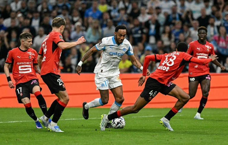 Pierre-Emerick Aubameyang lors de la 34e journée de Ligue 1 entre l'Olympique de Marseille et le Stade Rennais au Stade Vélodrome le 17 mai 2026