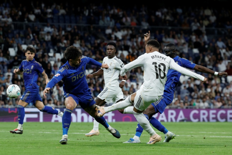 Kylian Mbappé lors de la victoire du Real Madrid contre Oviedo en Liga au stade Santiago Bernabeu le 14 mai 2026