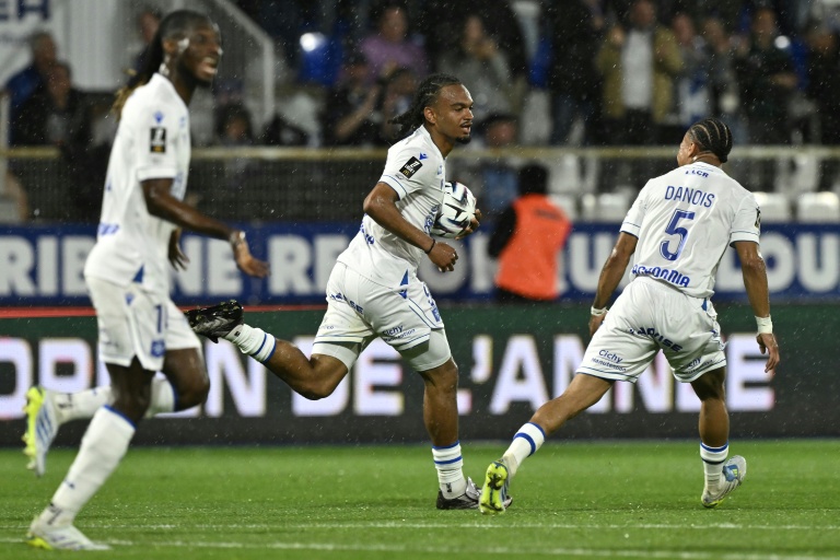 Sekou Mara buteur pour Auxerre face à Nice, le 10 mai 2026 au stade l'Abbé-Deschamps