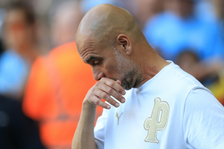 Pep Guardiola secoué par les émotions à l'issue de son dernier match à la tête des Citizens, le 24 mai 2026 à Manchester