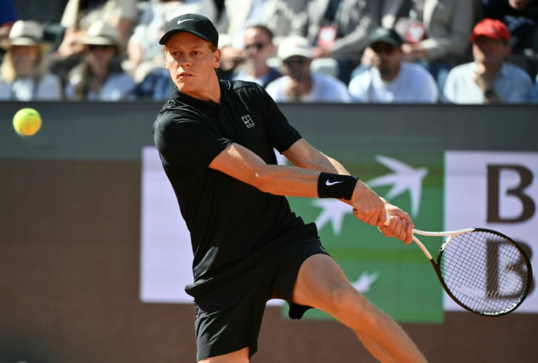 L'Italien Jannik Sinner lors de son match du 3e tour du Masters 1000 de Rome face à l'Australien Alexei Popyrin le 11 mai 2026