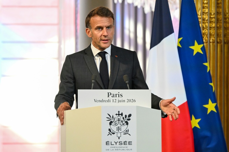 Le président français Emmanuel Macron le 12 juin 2026 à Paris