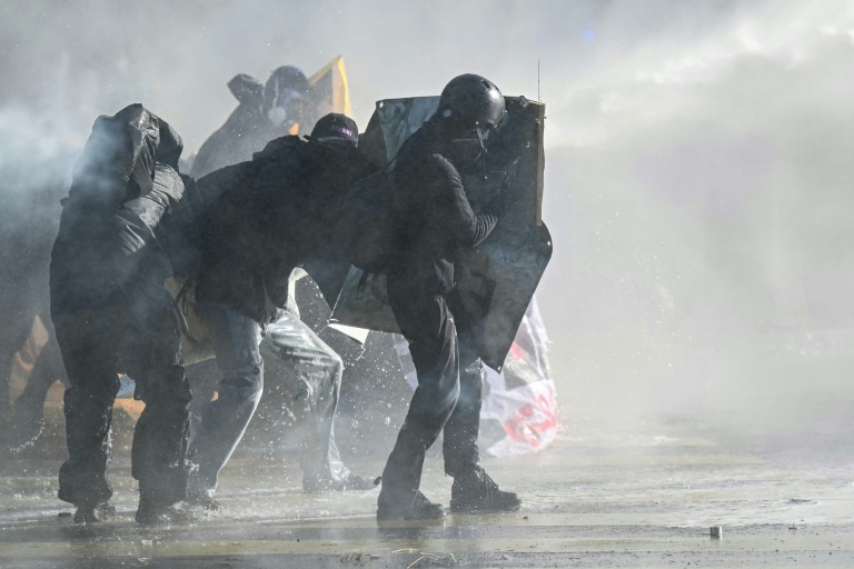 Lors de la manifestation 
