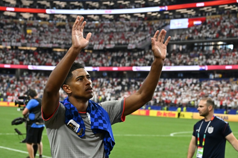 Le milieu de terrain offensif anglais Jude Bellingham après la victoire de son équipe contre la Croatie lors de la Coupe du monde 2026, au Dallas Stadium d'Arlington, le 17 juin 2026