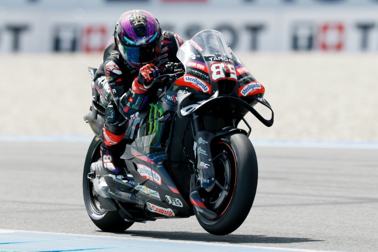 Le pilote espagnol Jorge Martin (Aprilia) durant le Grand Prix des Pays-Bas à l'issue duquel il a pris la tête du championnat du monde, à Assen le 28 juin 2026