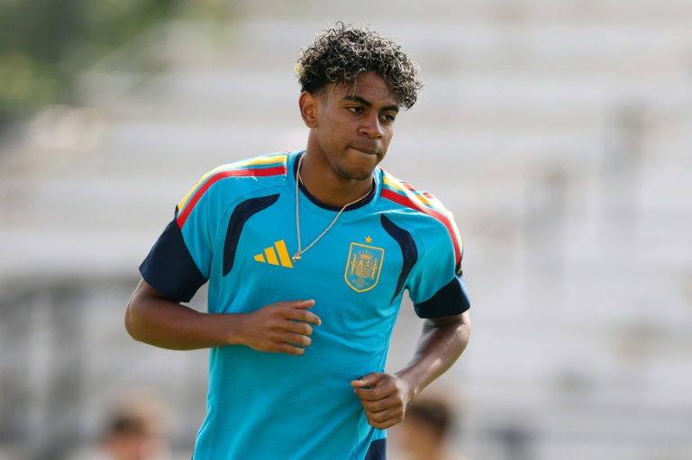 Lamine Yamal à l'entraînement avec l'équipe d'Espagne à Atlanta, le 14 juin 2026