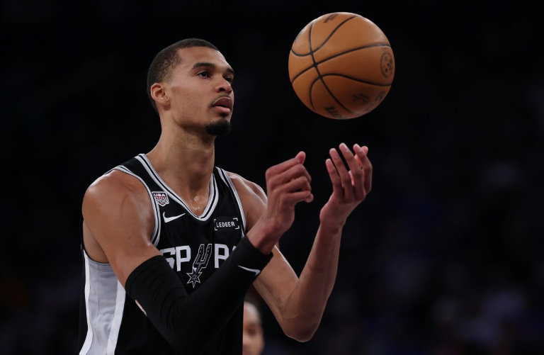 La star des Spurs de San Antonio Victor Wembanyama lors du match 4 de la finale NBA face aux Knicks, le 10 juyin 2026 à New York