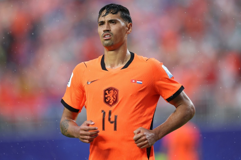 Tijjani Reijnders , le milieu des Pays-Bas, lors du match du groupe F de la Coupe du monde 2026 contre la Tunisie, à Kansas City, le 25 juin 2026