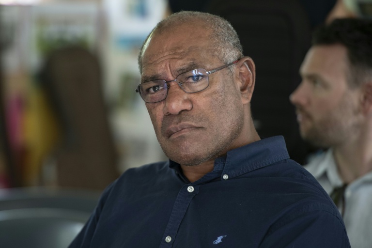 Le président du gouvernement calédonien, le loyaliste Alcide Ponga, le 1er mai 2025, à Pouembout en Nouvelle-Calédonie