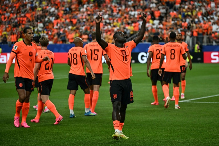 L'attaquant néerlandais Brian Brobbey, auteur d'un doublé lors du match entre les Pays-Bas et la Suède dans le groupe F à la Coupe du monde, le 20 juin 2026 à Houston