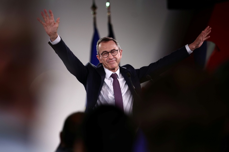 Le président des LR et candidat à la présidentielle, Bruno Retailleau, lors du meeting de lancement de sa campagne au Parc Floral de Paris, le 20 juin 2026