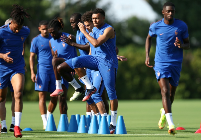 L'attaquant de l'équipe de France Kylian Mbappé à l'entraînement, à la veille de France-Paraguay comptant pour les 8es de finale du Mondial, le 3 juillet 2026 à Philadelphie