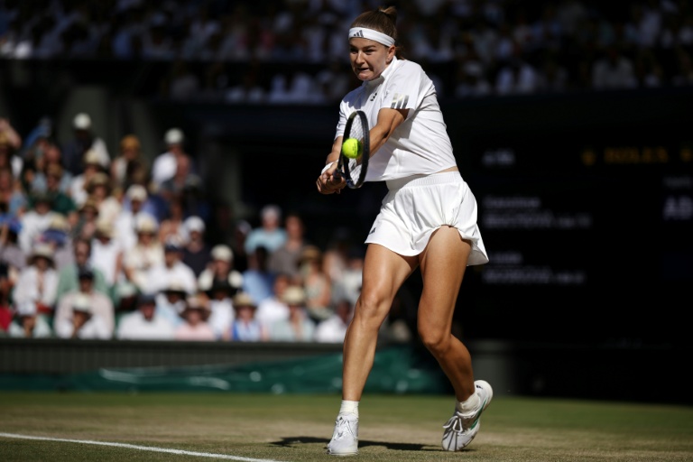 La Tchèque Karolina Muchova lors de la finale de Wimbledon perdue contre sa compatriote Linda Noskova le 11 juillet 2026 à Londres