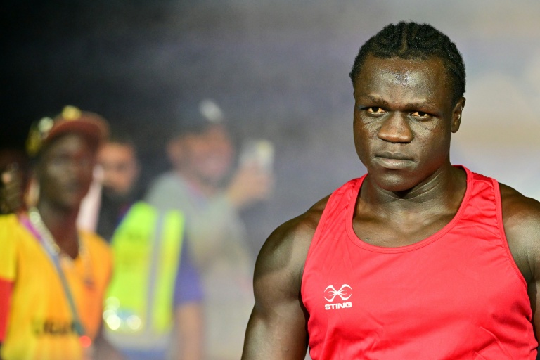 Aziz Abdul, boxeur ougandais, lors des Jeux du Commonwealth à Glasgow.