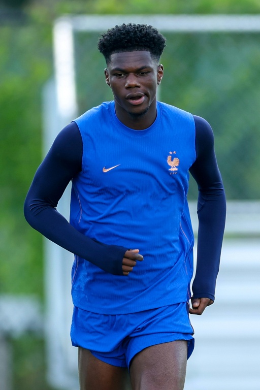 Le milieu de terrain français Aurélien Tchouaméni lors d'une séance d'entraînement des Bleus, le 29 juin 2026 à East Rutherford dans la banlieue de New York