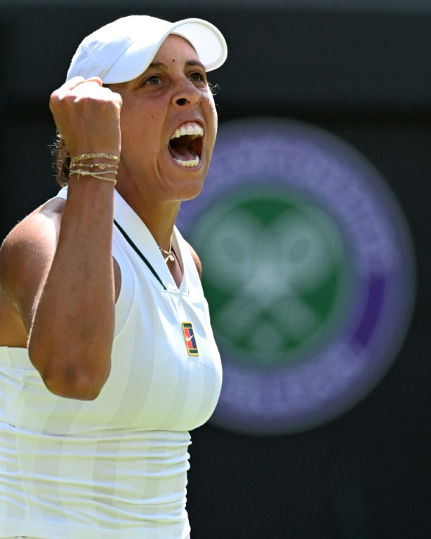 L'Américaine Madison Keys après sa victoire contre la Britannique Katie Swan au second tour du tournoi de Wimbledon le 2 juillet 2026 au sud-ouest de Londres