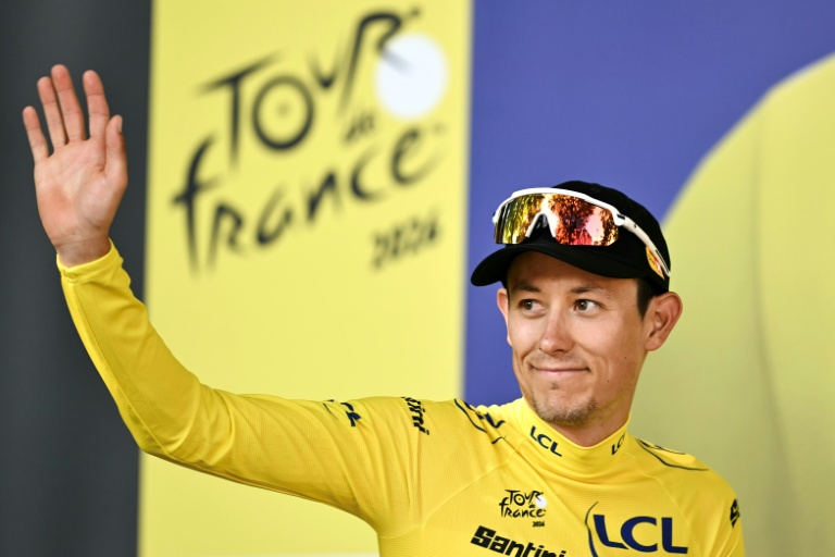 Le Norvégien Torstein Træen nouveau maillot jaune du Tour de France, à l'issue de la 4e étape à Foix, le 7 juillet 2026