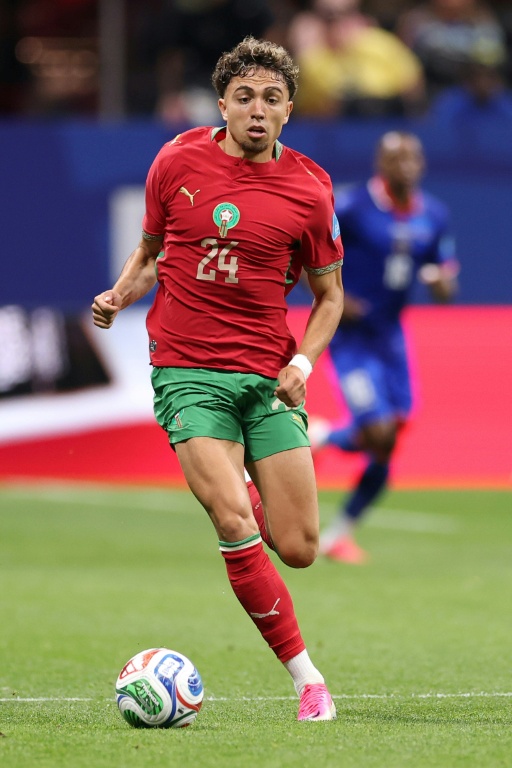 Le milieu marocain Neil El Aynaoui lors du match entre le Maroc et Haïti dans le groupe C du Mondial, le 24 juin 2026 à Atlanta
