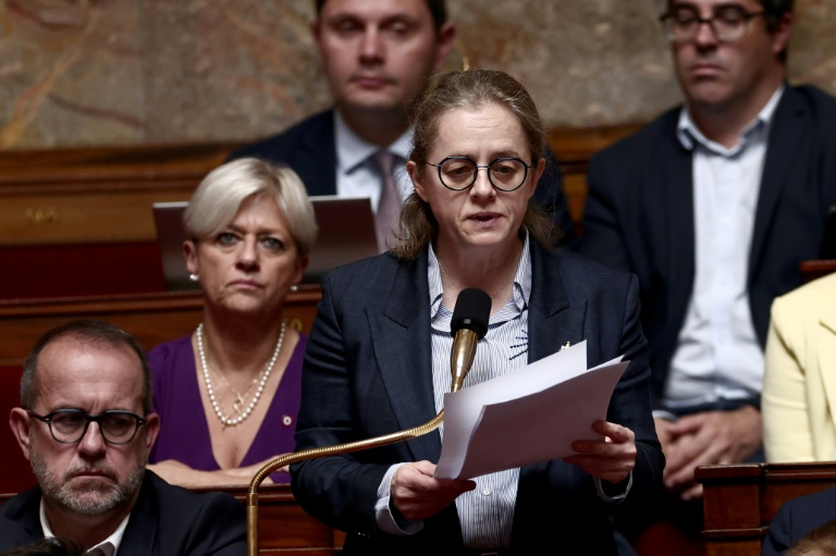 La députée socialiste Céline Thiébault-Martinez à l'Assemblée nationale le 28 mai 2025, à Paris