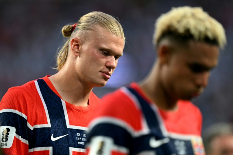 Le Norvégien Erling Braut Haaland après la défaite en quart de finale du Mondial-2026 face à l'Angleterre, à Miami, le 11 juillet 2026