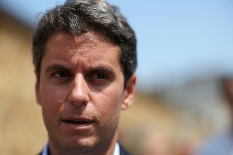 Gabriel Attal, candidat à la présidentielle, lors d'un événement public.