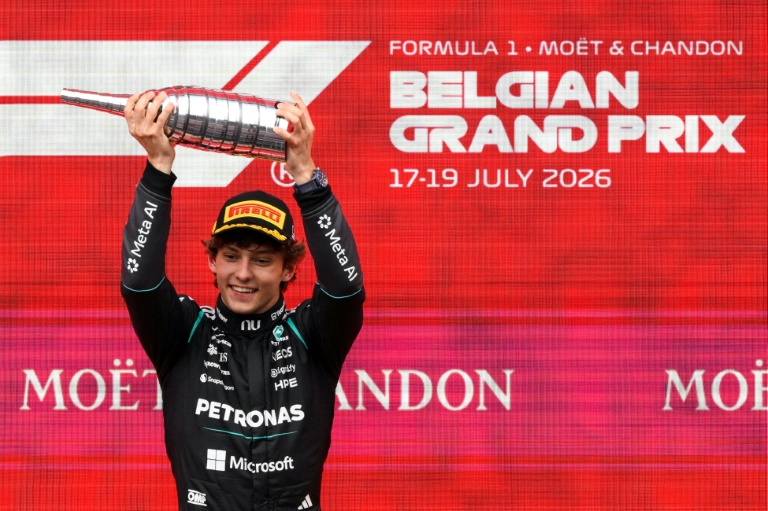 L'Italien Kimi Antonelli sur Mercedes a remporté le GP de Formule 1 à Spa-Francorchamps le 19 juillet 2026