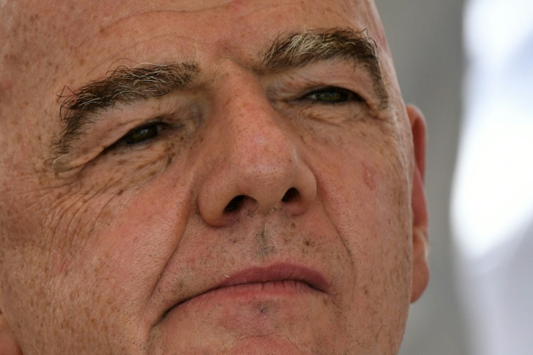 Le président de la FIFA, Gianni Infantino, lors d'une visite dans un complexe sportif à Cali, en Colombie, le 7 août 2026