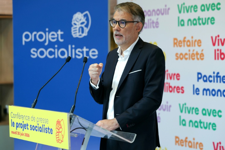Olivier Faure donne une conférence de presse, le 30 juin 2026 à Paris