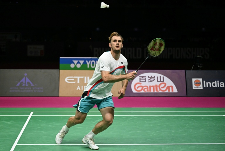 Le Français Alex Lanier en finale des Mondiaux de badminton contre le Japonais Kodai Naraoka le 23 août 2026 à New Delhi