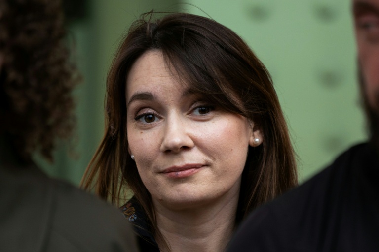 Xenia Fedorova, chroniqueuse pro-russe, lors d'une apparition publique.