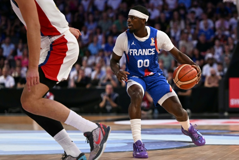 Sylvain Francisco, meneur de l'équipe de France lors de la victoire contre la Serbie 91-90 en amical, le 23 août 2026 à Orléans