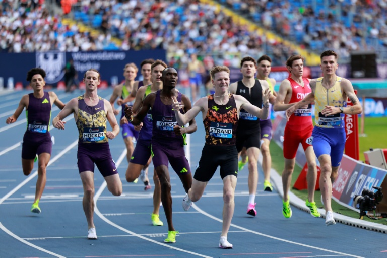La victoire d'Ethan Strand devant notamment Jakob Ingebrigtsen lors du 1.500 m au meeting de Chorzow (Pologne) en Ligue de Diamant le 23 août 2026