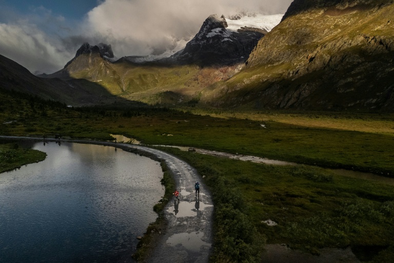 Des concurrents lors de l'ultra-trail de Chamonix en Haute-Savoie le 29 août 2025