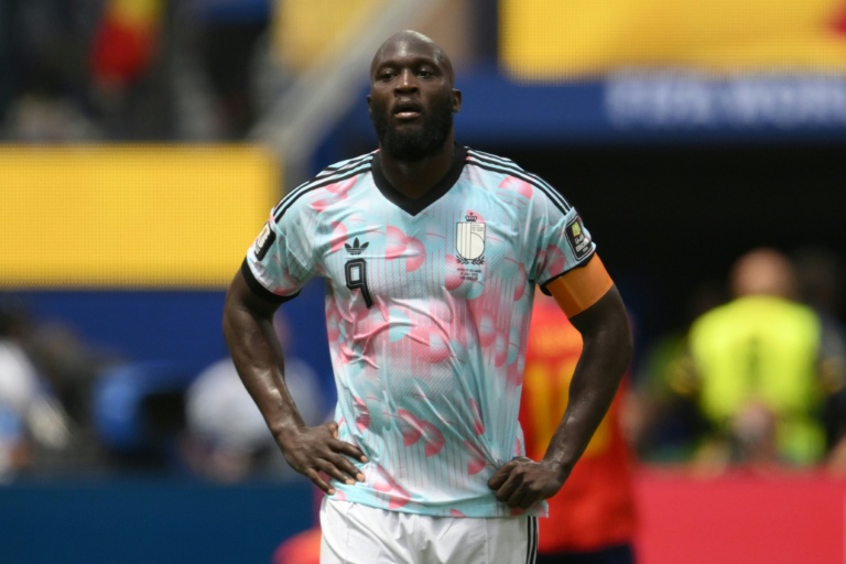L'attaquant belge Romelu Lukalu face à l'Espagne, lors du Mondial, le 10 juillet 2026 à Los Angleles
