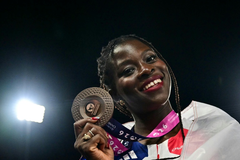 Hilary Kpatcha, médaillée de bronze à la longueur, aux Championnats d'Europe, le 16 août 2026 à Birmingham