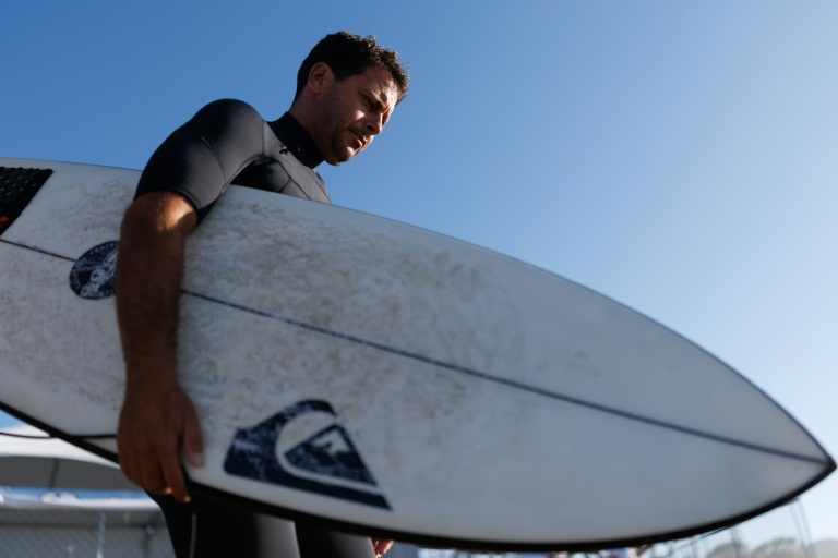 Jeremy Flores lors du stage de préparation pour les Jeux Olympiques à Lower Trestles, le 9 septembre 2026