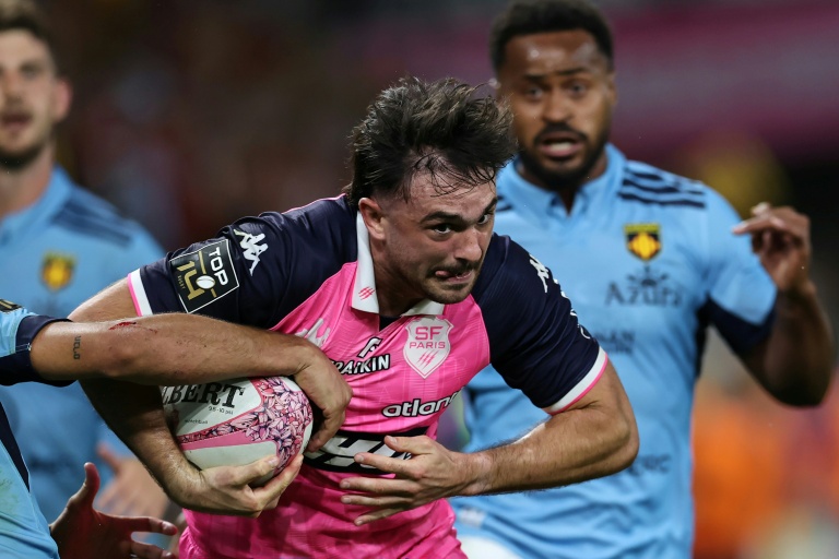 L'ailier américain du Stade français Rufus McLean pendant la rencontre de Top-14 samedi contre Perpignan au stade Jean-Bouin à Paris.
