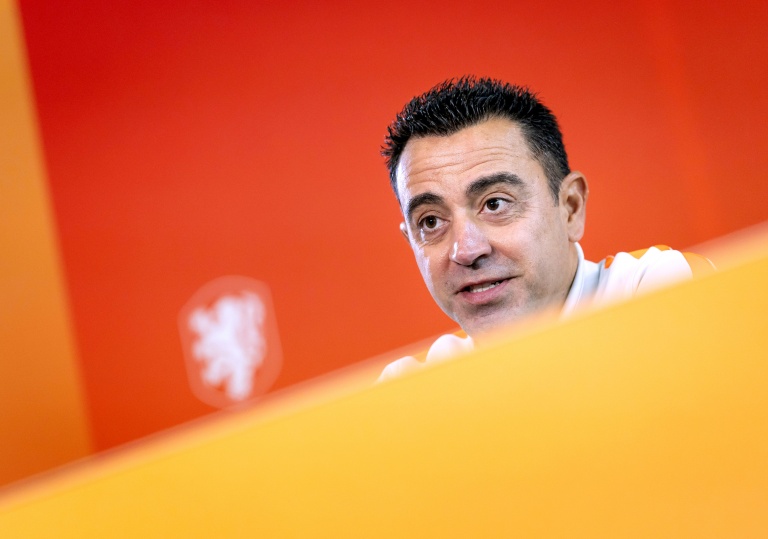 Le sélectionneur des Pays-Bas Xavi, en conférence de presse, le 23 septembre 2026 à Zeist