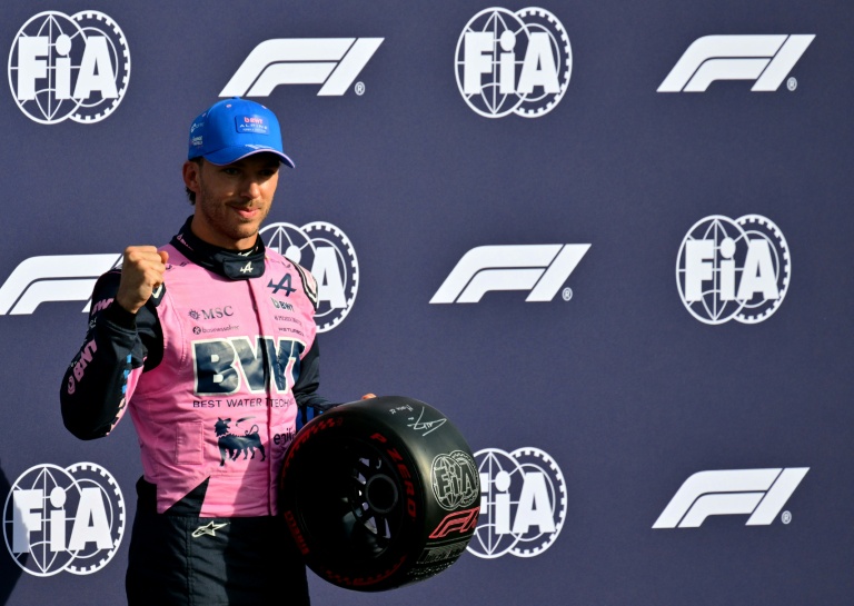 Pierre Gasly célébrant sa pole position au Grand Prix d'Italie