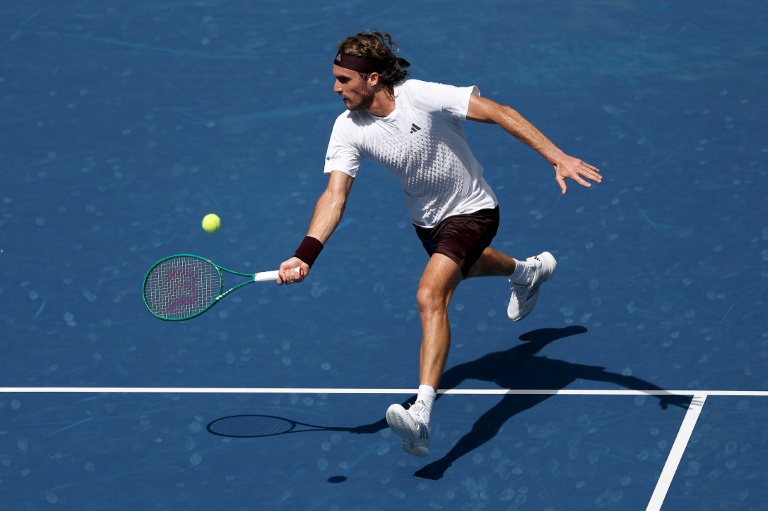 Stefanos Tsitsipas en action au 1er tour de l'US Open le 31 août 2026