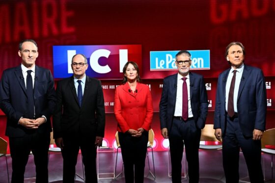 Candidats à la primaire social-démocrate lors d'un débat télévisé