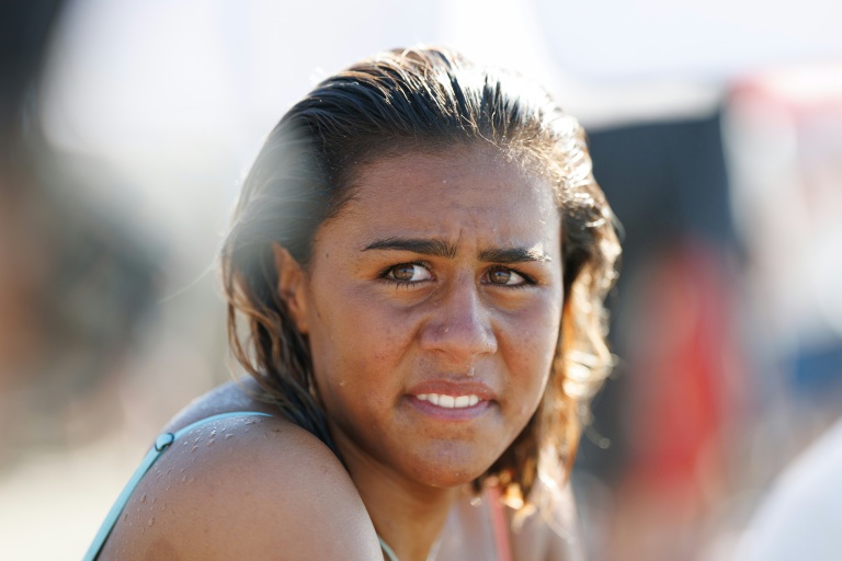 Tya Zebrowski lors du stage de préparation pour les Jeux Olympiques à Lower Trestles, le 9 septembre 2026