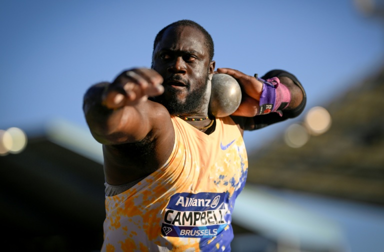 Le Jamaïcain Rajindra Campbell au lancer du poids lors des finales de la Ligue de diamant le 5 septembre 2026 à Bruxelles