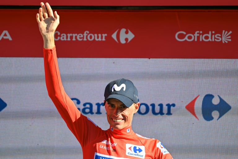 L'Espagnol Enric Mas solide leader de la Vuelta après la 18e étape disputée entre El Puerto de Santa Maria et Jerez de la Frontera, le 10 septembre 2026