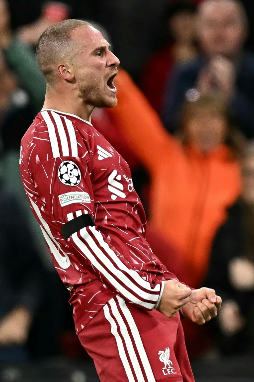 Le milieu argentin de Liverpool Alexis Mac Allister lors du match de Ligue des champions contre l'Atlético Madrid le 9 septembre 2026 à Liverpool