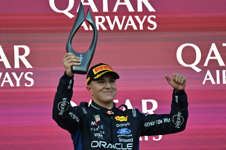 Le Français Isack Hadjar de Red Bull 3e du GP d'Azerbaïdjan le 26 septembre 2026 à Bakou