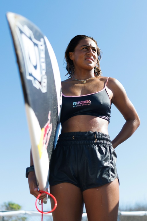 Tya Zebrowski lors d'un entraînement à Lower Trestles dans le comté de San Diego, en Californie, le 9 septembre 2026 aux Etats-Unis