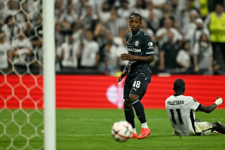 L'attaquant de Marseille Keyliane Abdallah a marqué le seul but de son équipe contre le Besiktas (défaite 4-1) en Ligue Europa, le 17 septembre 2026 à Istanbul