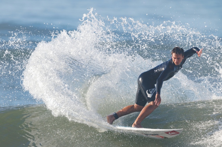 Kauli Vaast lors d'un stage d'entraînement pour les Jeux olympiques de 2028 à Trestles Beach, le 9 septembre 2026