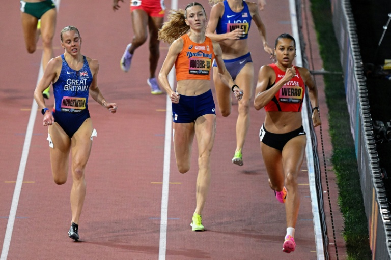 La Suissesse Audrey Werro (D) gagnante du 800 m du championnat Ultimate, le 12 septembre 2026 à Budapest